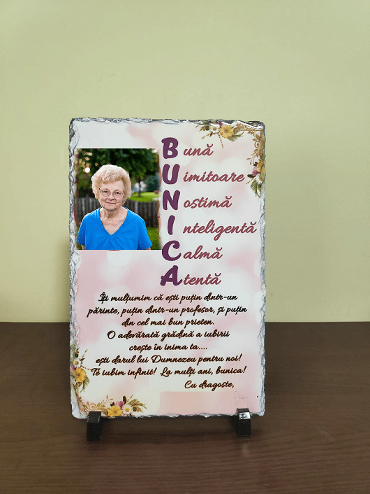 piatra ardezie personalizata pentru bunica