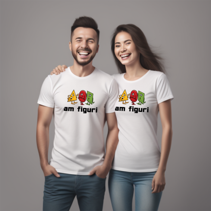 tricou alb - am figuri