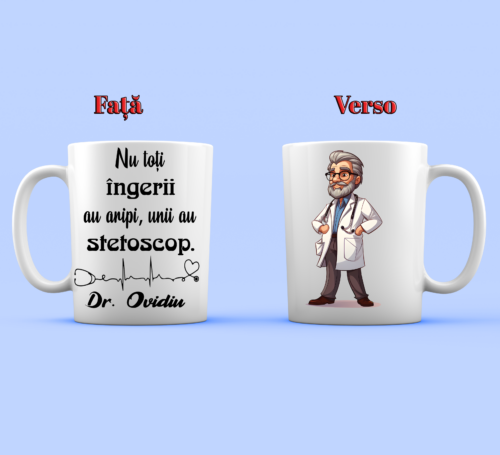 Cana personalizata cu mesaj pentru doctori