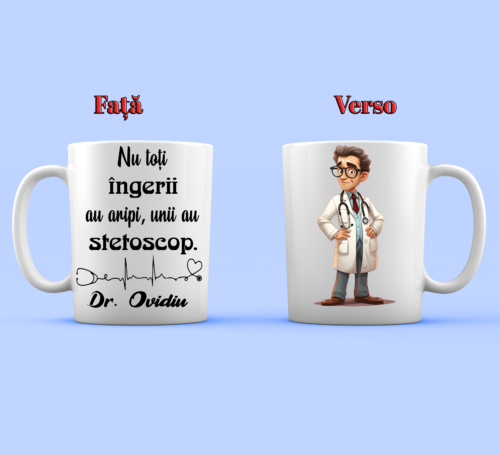 Cana personalizata cu mesaj pentru doctori