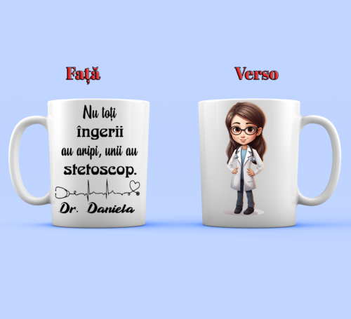 Cana personalizata cu mesaj pentru doctori