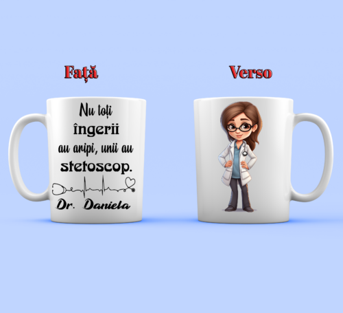 Cana personalizata cu mesaj pentru doctori