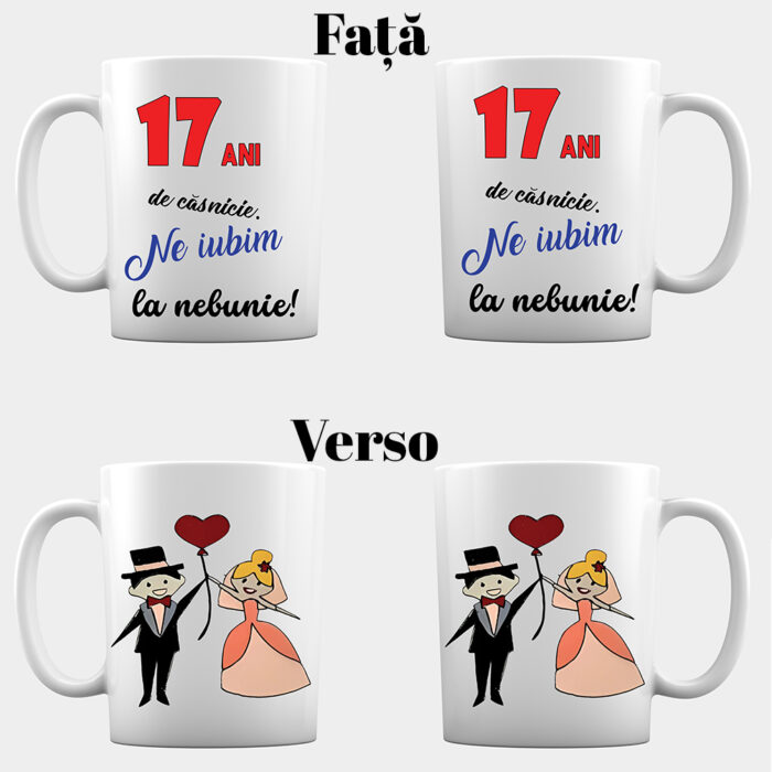 Set 2 cani personalizate cu anii de casnicie