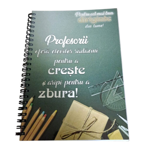 Agenda A5 personalizata cu text pentru cel mai bun diriginte