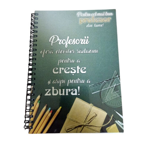 Agenda A5 personalizata cu text pentru cel mai bun profesor